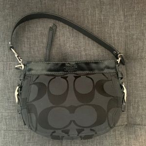 Black 1/2 Leather Coach Bag